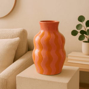 Vase ligné rose et orange - "Loanne"